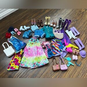 Barbie Doll Clothes & Accessories Lot -Colourful Dresses and Shoes my scene etc